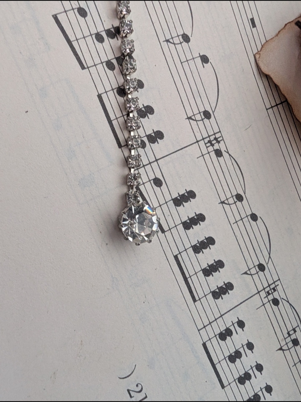 Silver Star Lariat Necklace - Sparkling Rhodium-Plated Y Drop Simon Chang - Picture 7 of 11
